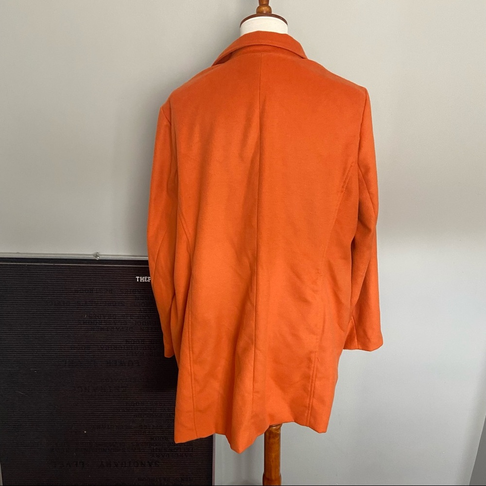 Chico’s Orange Open Front Collared Jacket Size 3 - image 2